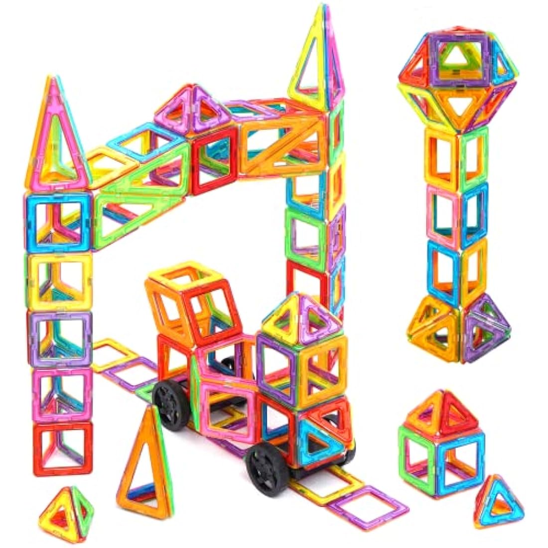 Crenova 145PCS Magnetic Tiles – STEM Montessori Building Blocks Toy