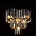 Wellmet 20" Smoked Black Crystal Chandelier | 3-Tier Modern 7-Light Fixture