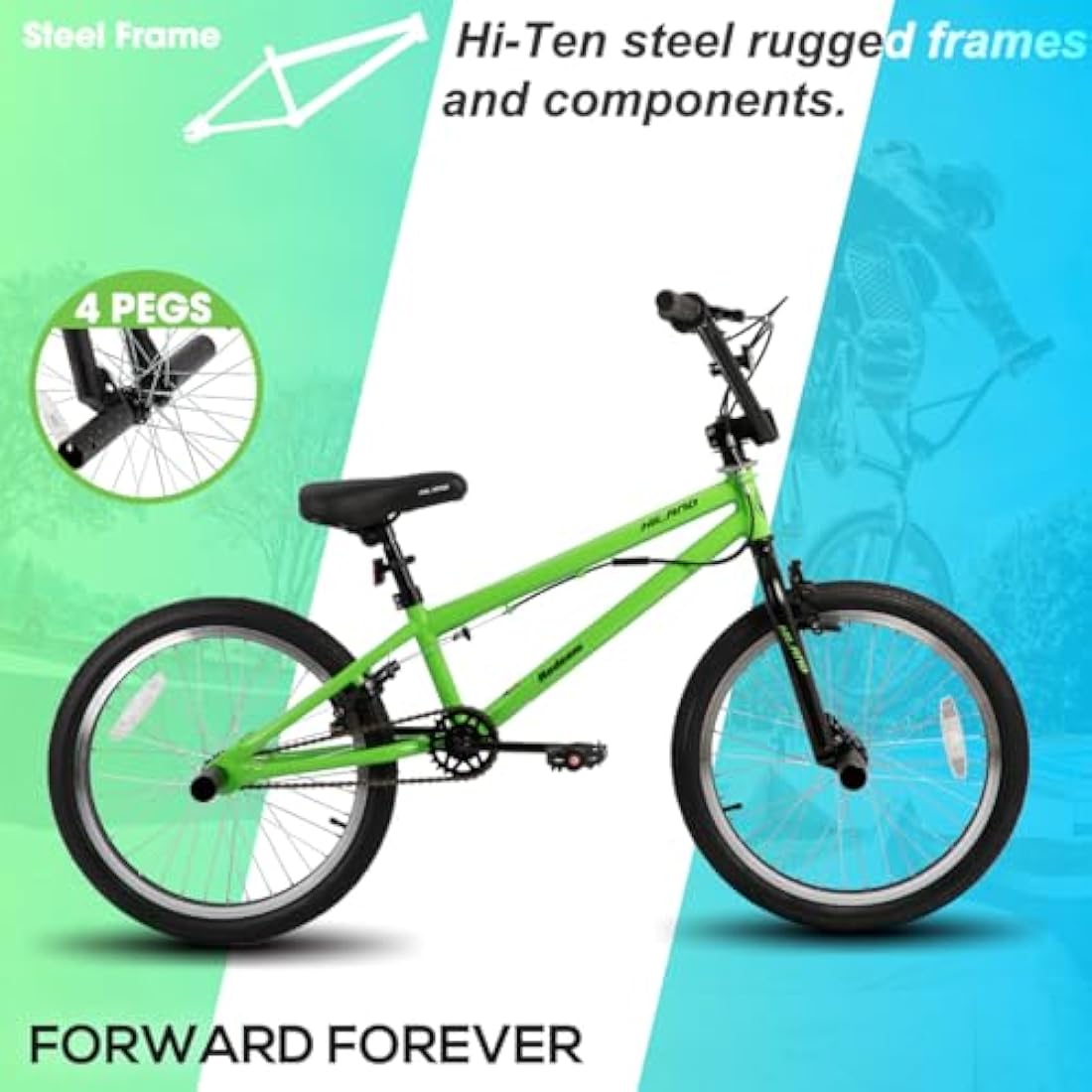 Hiland 20 Inch BMX Freestyle Bike with 360 Degree Gyro and 4 Pegs