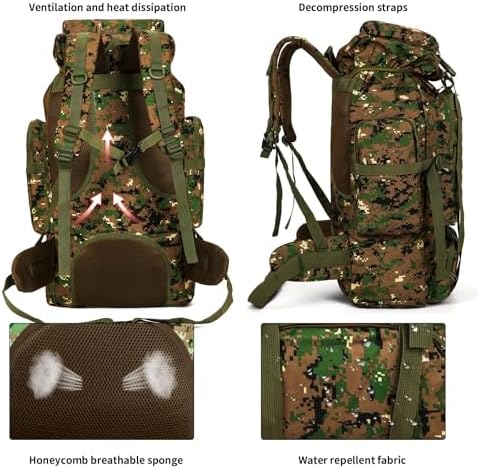 W WINTMING Military Hiking Backpack | Durable Tactical Camping Rucksack
