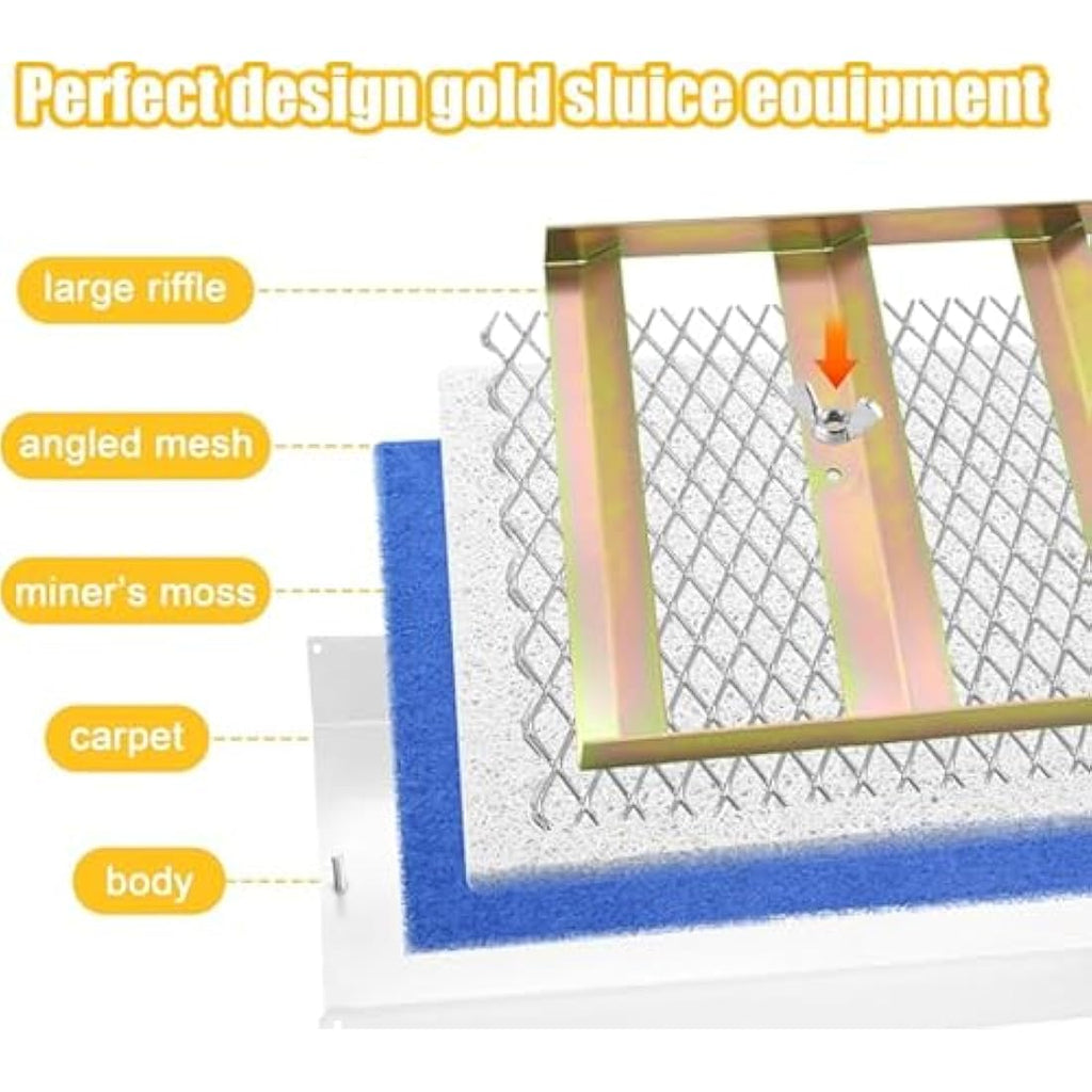 50" Folding Aluminum Sluice Box for Gold Prospecting