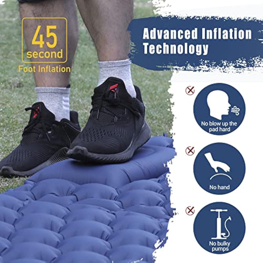 Elegear Double Camping Mattress | Self-Inflating Sleeping Mat with Pillow