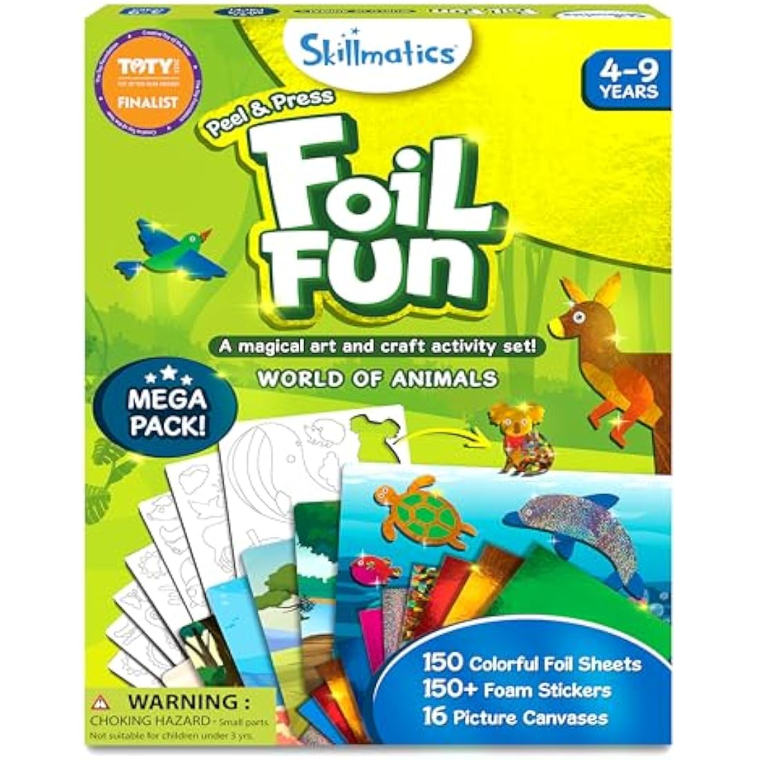 Skillmatics Foil Fun Animals Mega Pack – Mess-Free Art Kit for Kids