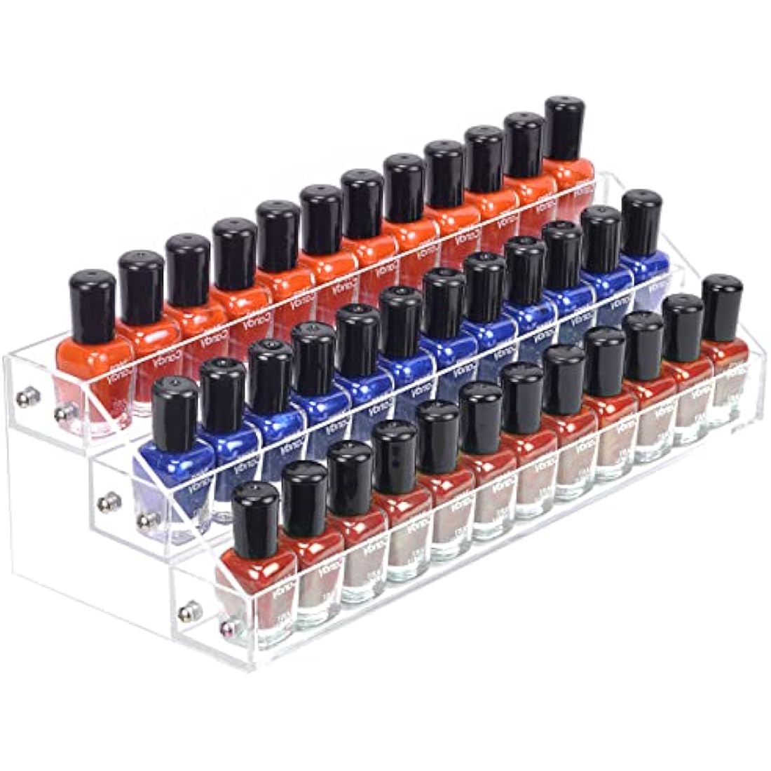 BTremary 3-Pack Clear Acrylic Nail Polish Organiser & Paint Display Stand