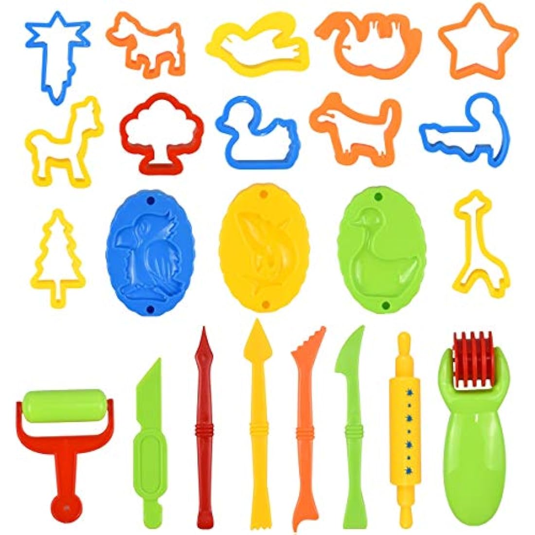 26-Piece Dough Tools Kit – Colorful Plasticine Clay Cutters