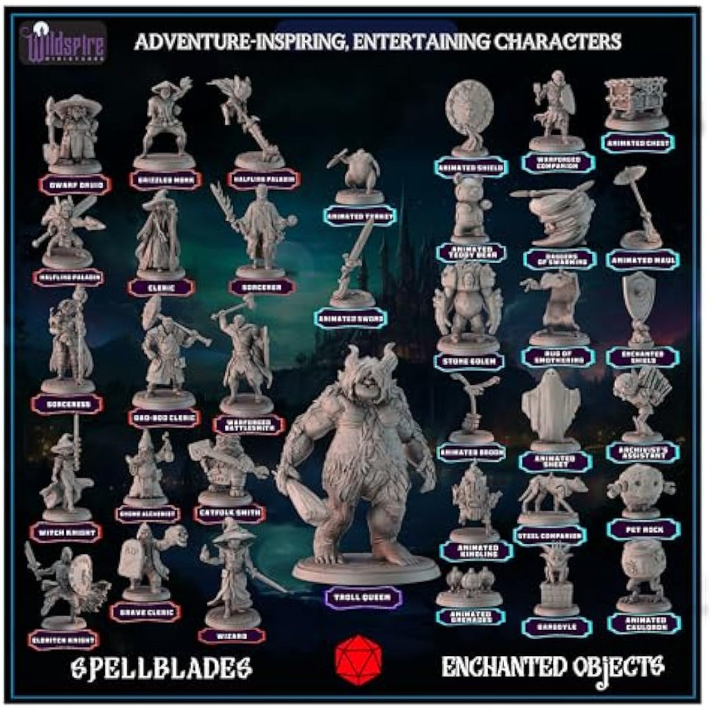 Wildspire Spellblades & Animated Objects: 36 Unpainted DND Miniatures