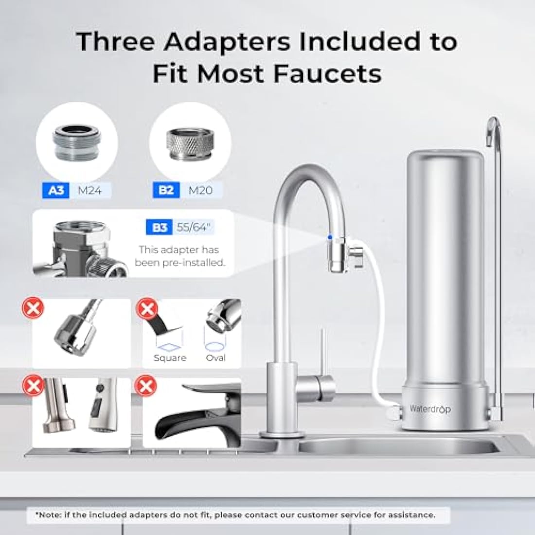 Waterdrop Countertop Water Filter | 5-Stage Stainless Steel Tap System