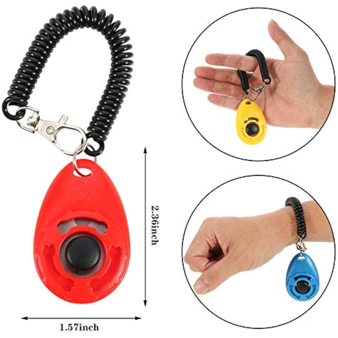 Bestomrogh Dog Training Clicker 8-Pack with Wrist Strap – Multi-Color