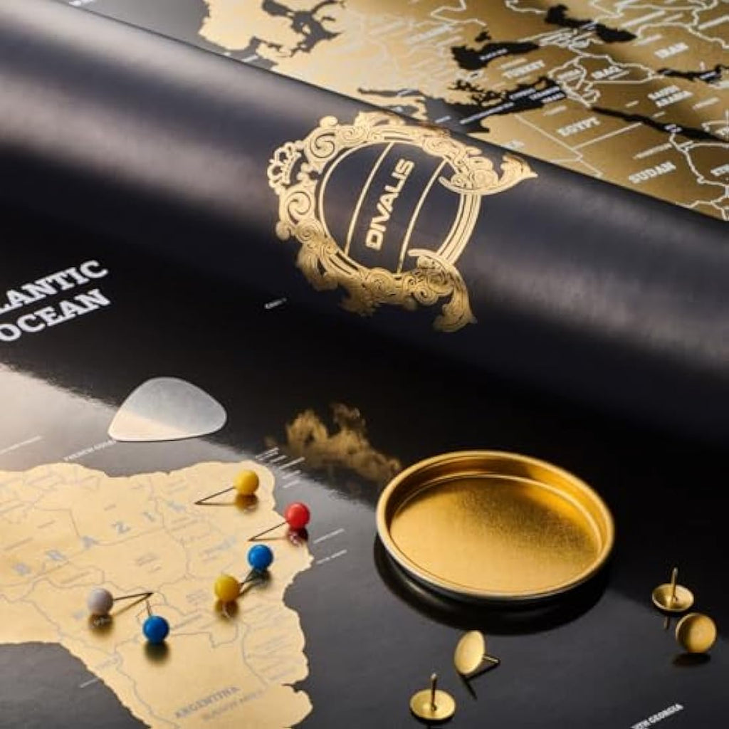Jolof Store Scratch Off World Map & Top 100 Places Poster Gift Set