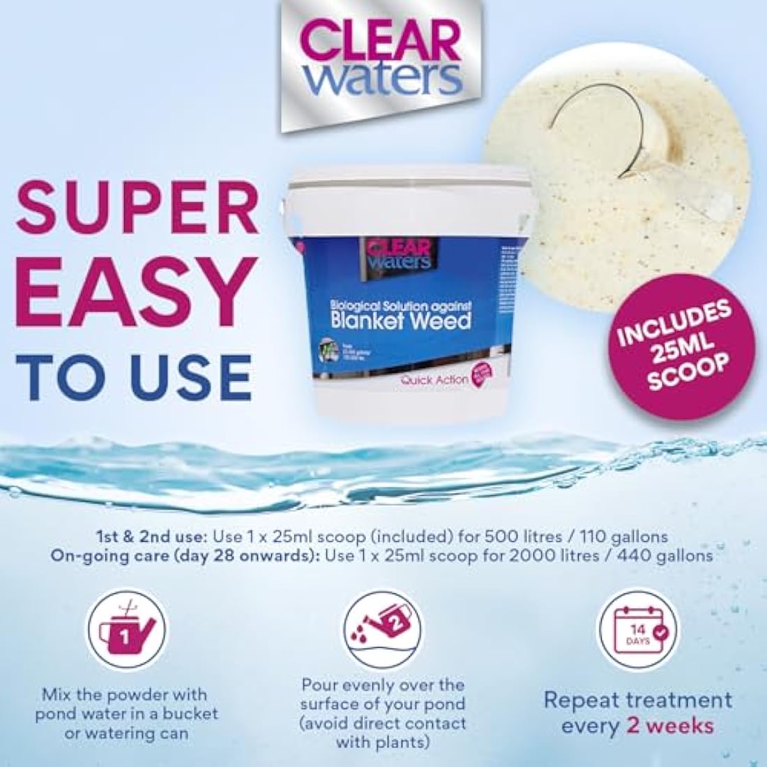 ClearWaters Blanket Weed Treatment – 10L Fish Safe Pond Algae Cleaner