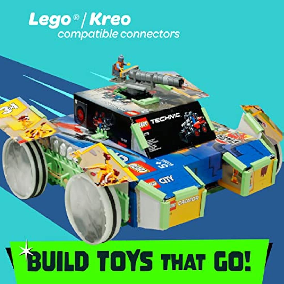 JUNKO Zoomer Toy Car Kit – Recycled STEM Building Set for Kids