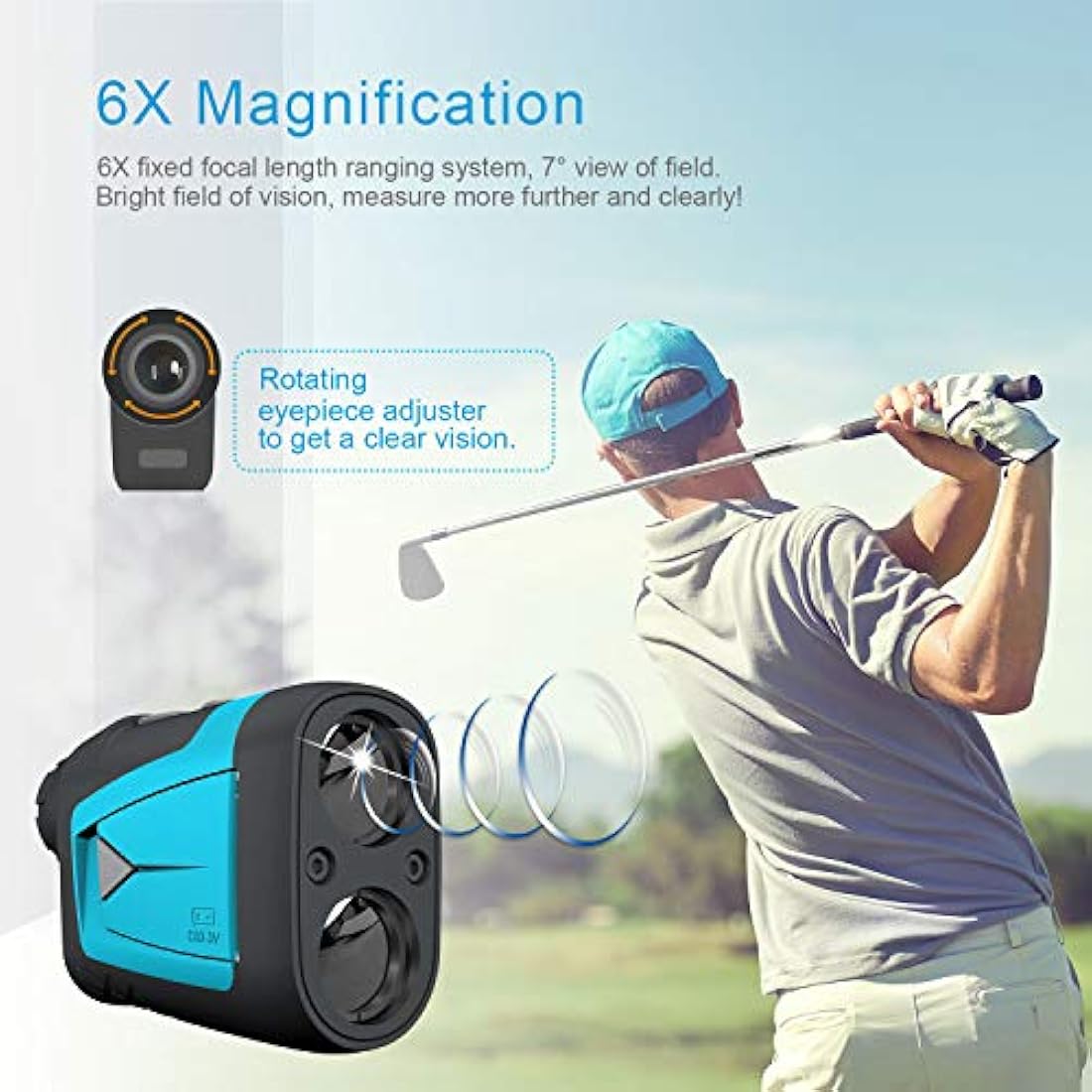 Mileseey 660Yards Golf Range Finder | Slope Compensation & 6X Magnification