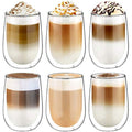 Glastal Double Walled Coffee Glasses – 6x350ml Borosilicate Glass Mugs