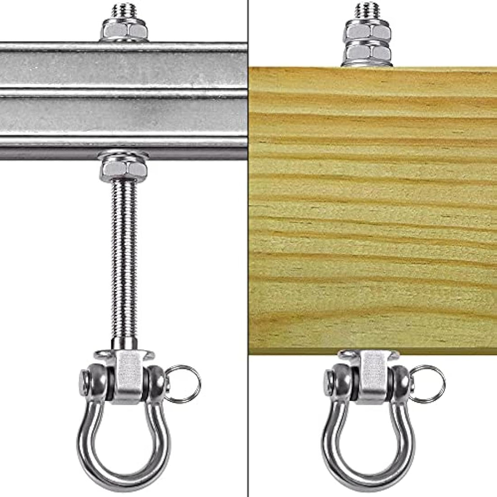 SELEWARE 304 Stainless Steel Swing Hangers – Heavy Duty Hammock Hooks, 6 Pack