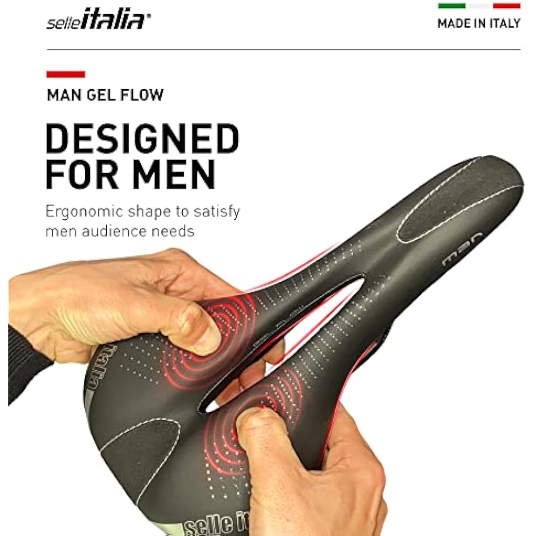 Selle Italia Man Gel Flow Road Bike Saddle – Fiber-Tek Manganese Rail