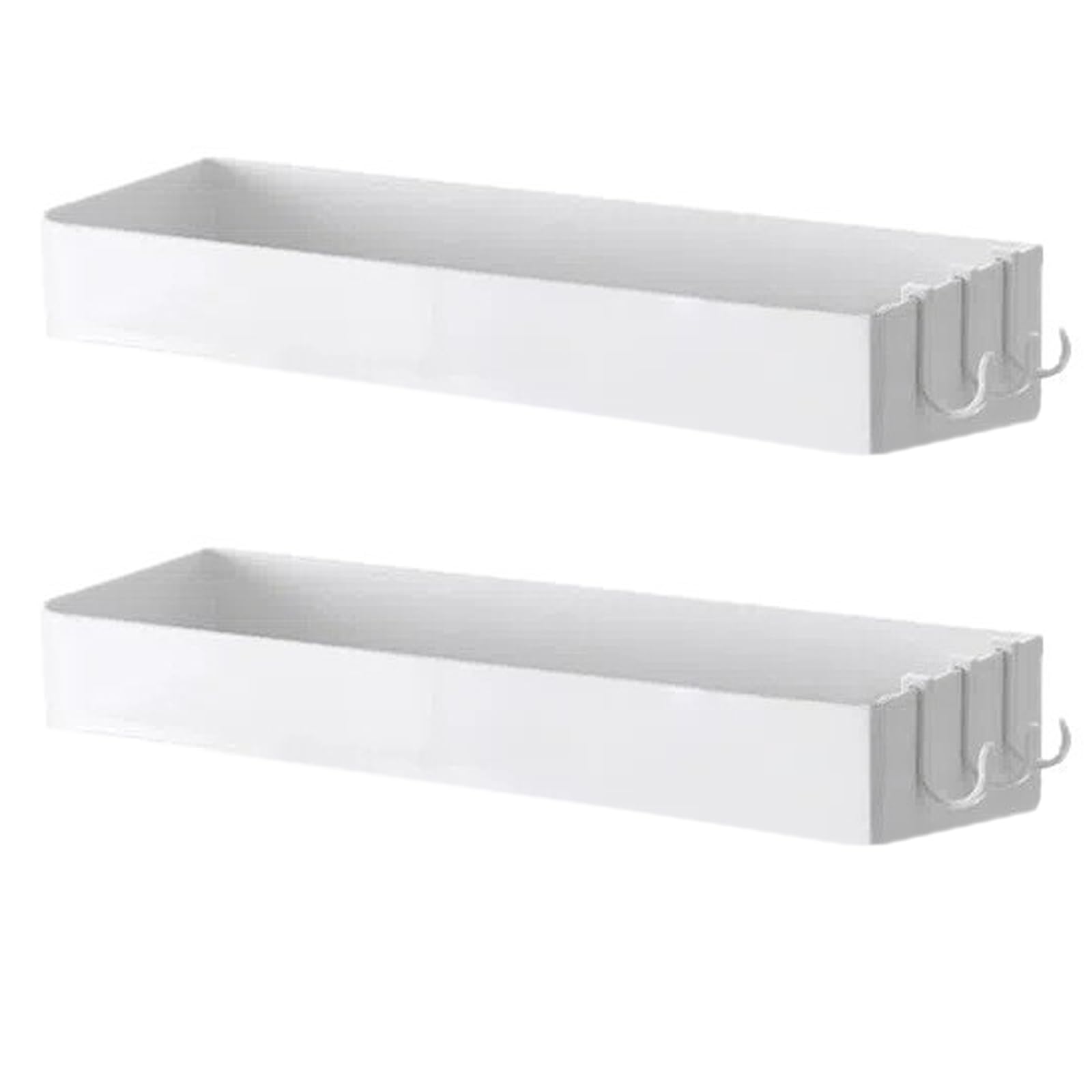Rieoany 2-Pack Adhesive Shower Shelf | No-Drill White Bathroom Rack