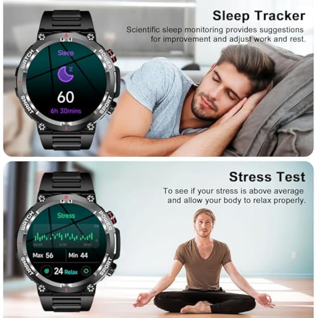 Blackview W50 Military Smart Watch for Men | Rugged 1.39" HD Fitness Tracker