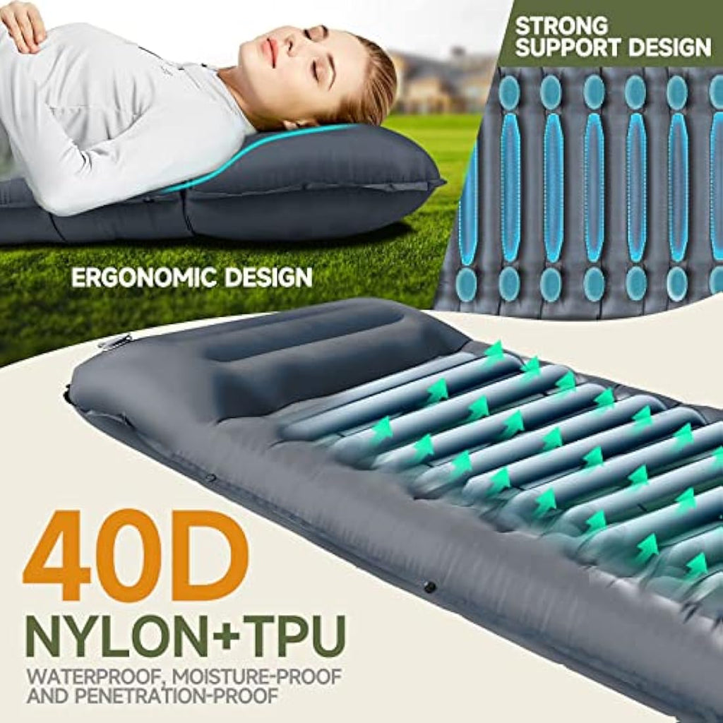 BLUEVER 14cm Self-Inflating Camping Mattress | Waterproof Sleeping Pad