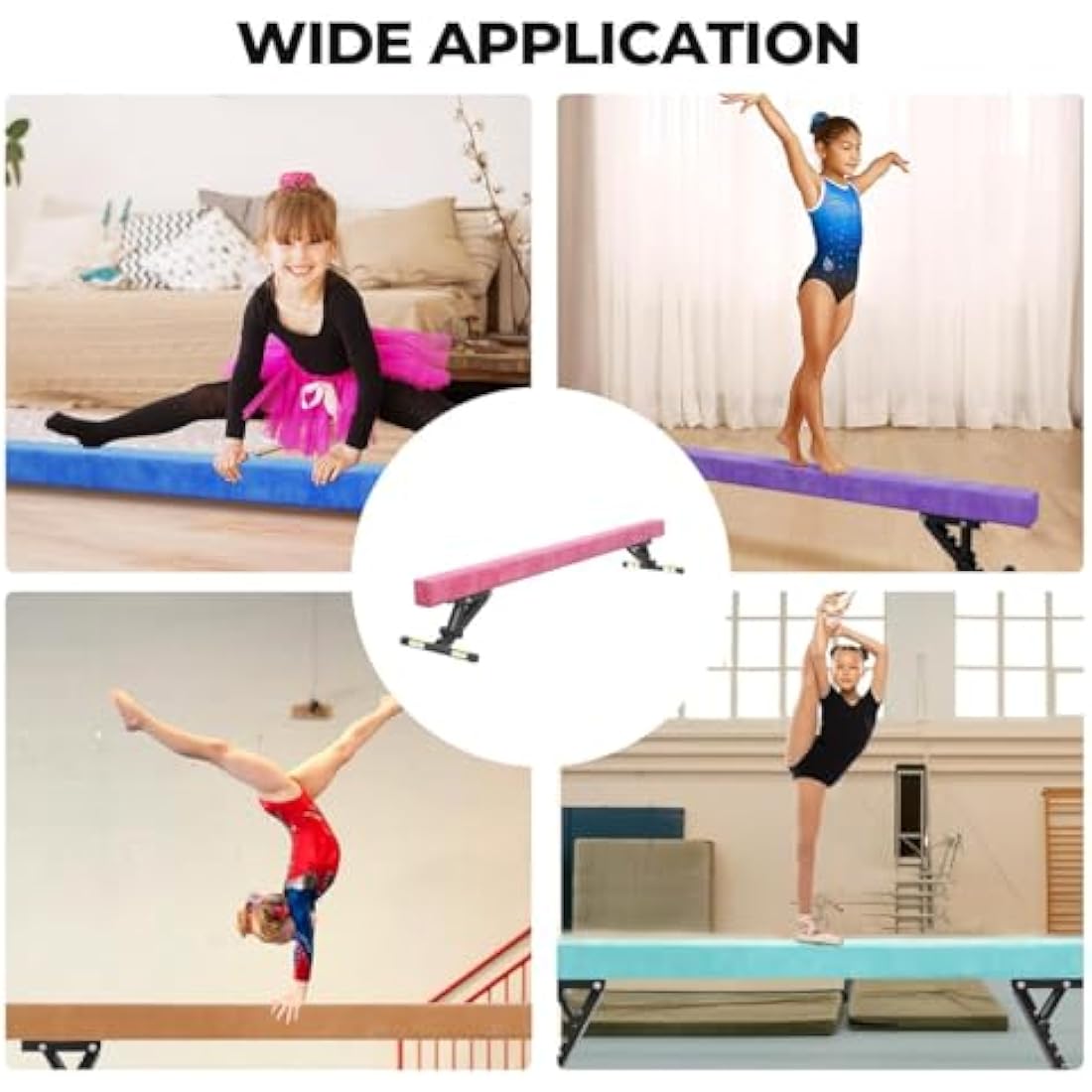 SportBob 8ft Adjustable Gymnastics Balance Beam for Kids Home Training