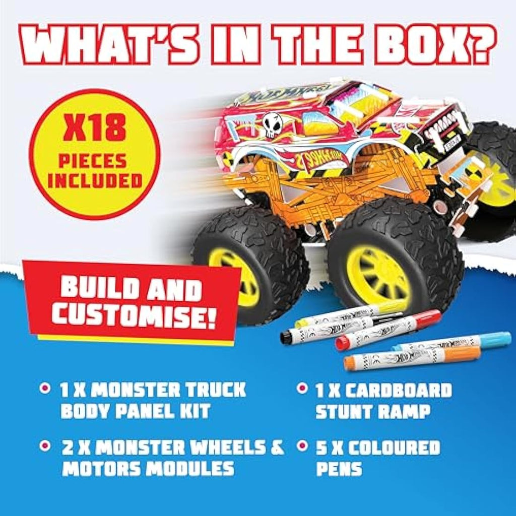 Hot Wheels Make Your Own Monster Truck Art Set – STEM Toy with Ramp