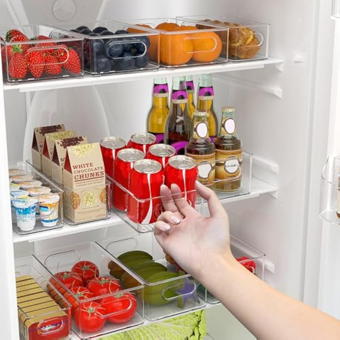 Finew Fridge Organiser Set of 12 | Stackable Clear BPA-Free Storage Bins