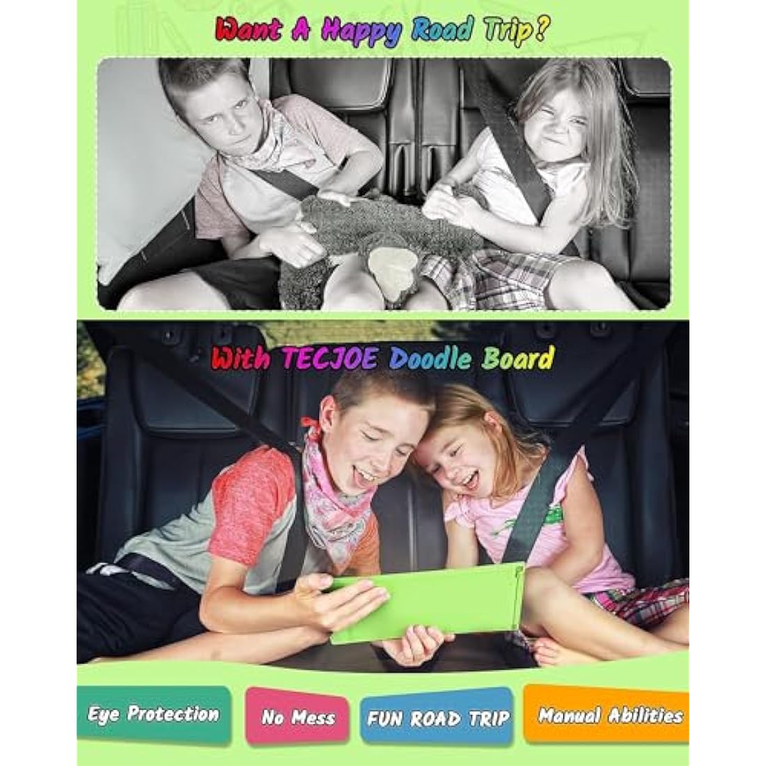 TECJOE 2-Pack LCD Writing Tablet | 8.5 Inch Colorful Doodle Board for Kids