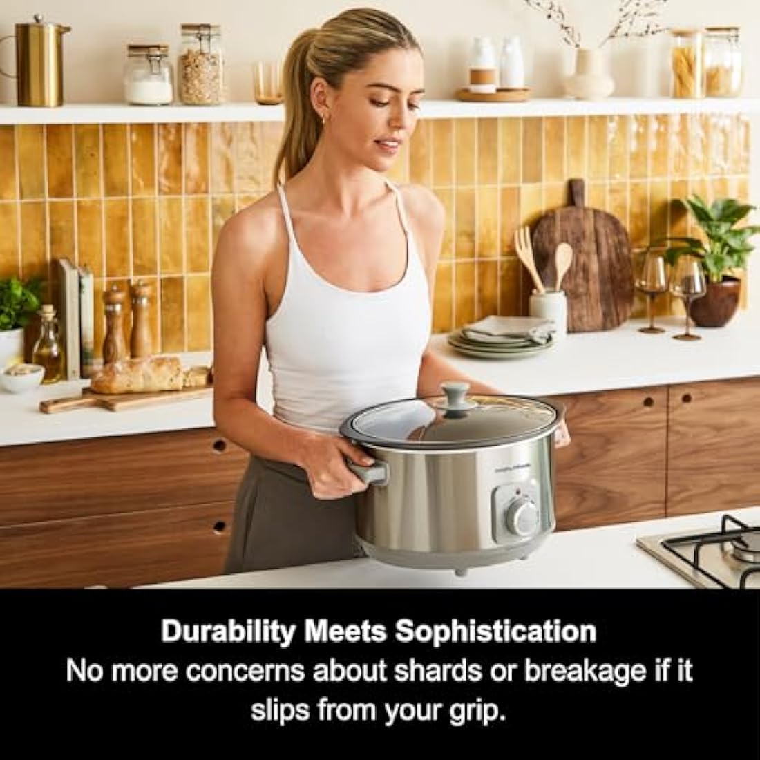 Morphy Richards 6.5L Sear & Stew Slow Cooker – Brushed Stainless Steel