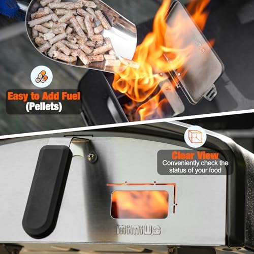 Mimiuo Portable Pellet Pizza Oven with Stone | Outdoor Wood-Fired Maker
