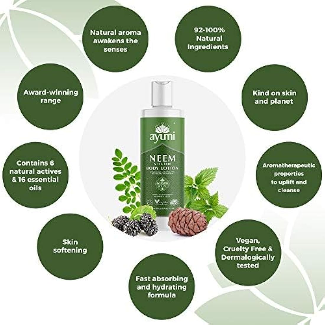 Ayumi Neem & Tea Tree Body Lotion for Oily Skin - 3 x 250ml Pack