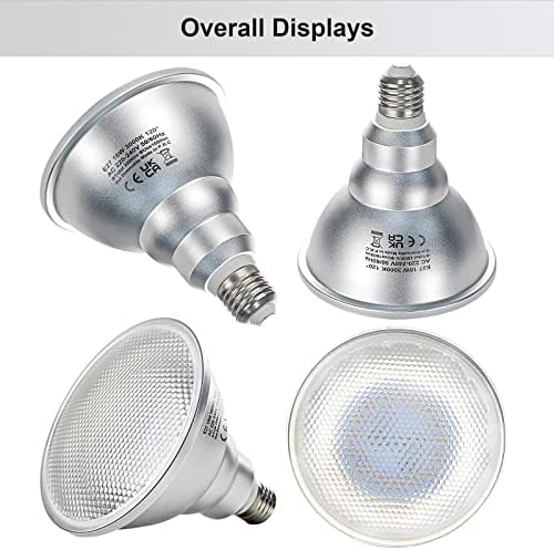 Unikcst PAR38 E27 LED Floodlight Bulbs | 18W Warm White 2000LM - 4 Pack
