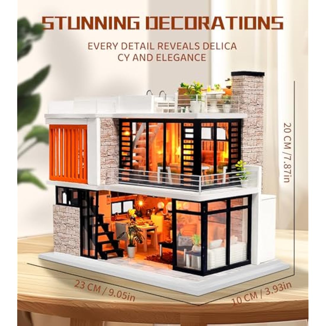 Spilay DIY Miniature House Kit: Florence 1:24 Wooden Dollhouse with Music Box