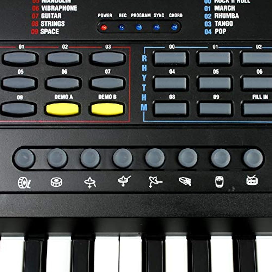 RockJam 49-Key Digital Piano Keyboard with Power Supply - Black