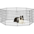 New World Metal Dog Exercise Pen | 76cm Black Portable Pet Playpen
