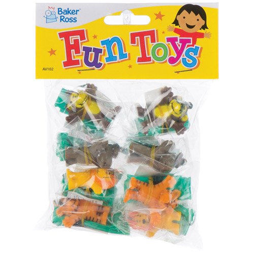 Baker Ross Mini Animal Parachute Toys – 8 Pack Jungle Party Bag Fillers