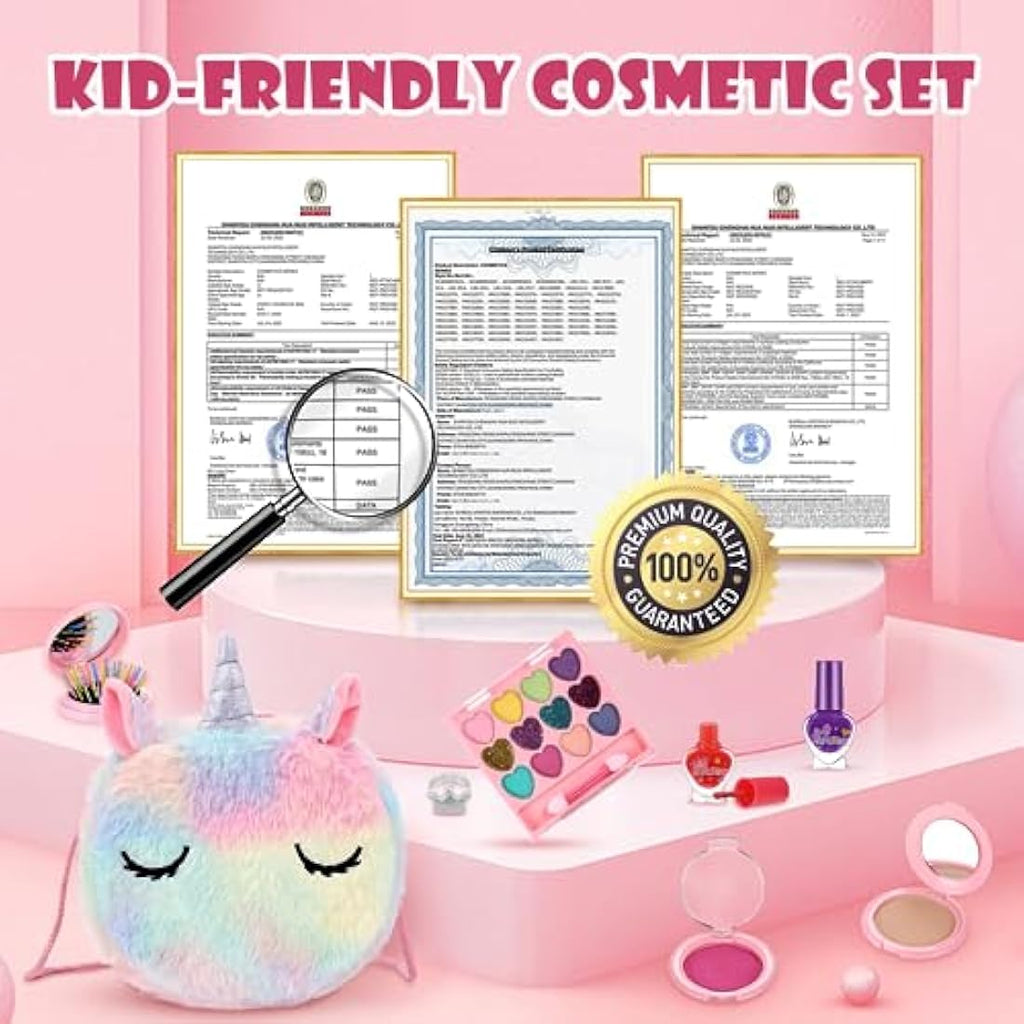 Anpro Kids Makeup Kit for Girls - 68Pcs Washable Pretend Play Set