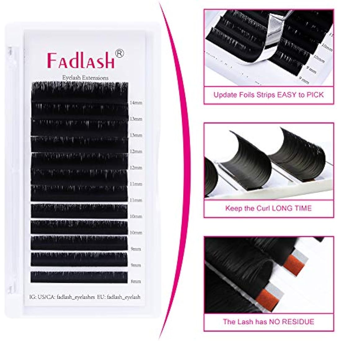 Fadlash Easy Fan Lashes – D Curl 0.05mm Russian Volume Extensions