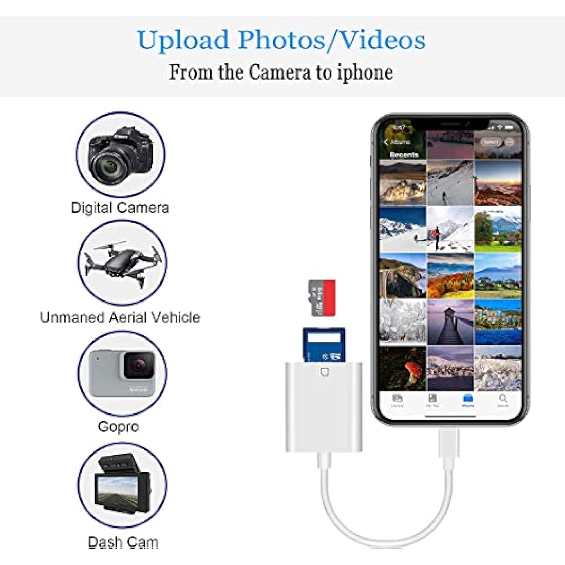 Apple MFi Certified Lightning to SD Card Reader for iPhone