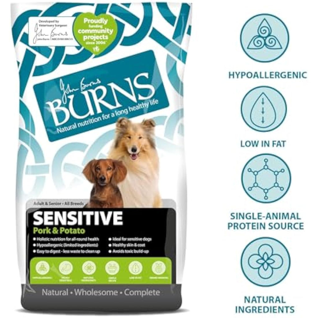 Burns Pet Nutrition Pork & Potato Hypoallergenic Dry Dog Food - 12kg