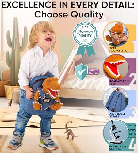 Jolof Store Toddler Backpack with Stuffed Animal Plush Toy for Kids