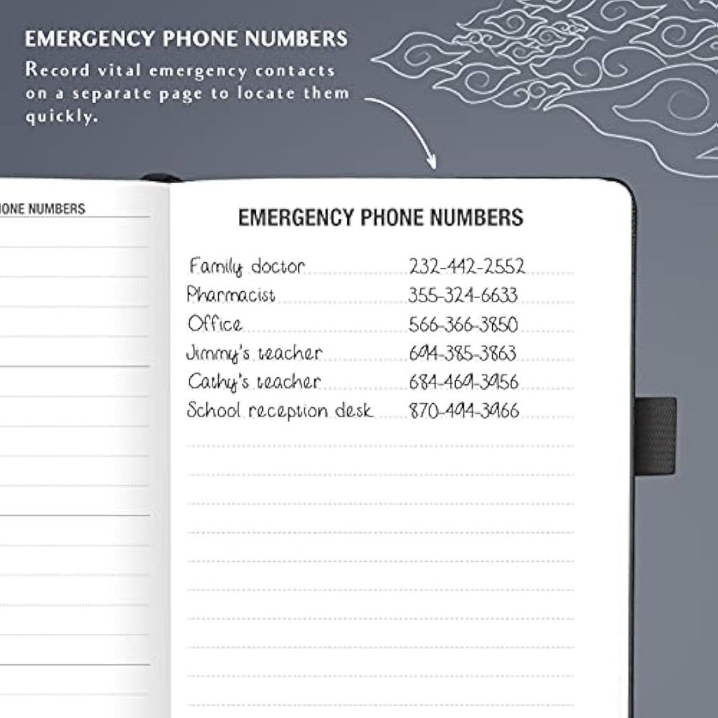 Address Book with Alphabetical Tabs - Mystic Grey Planner