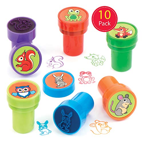 Baker Ross Winter Woodland Self-Inking Stamps for Kids Crafts - 10 Pack