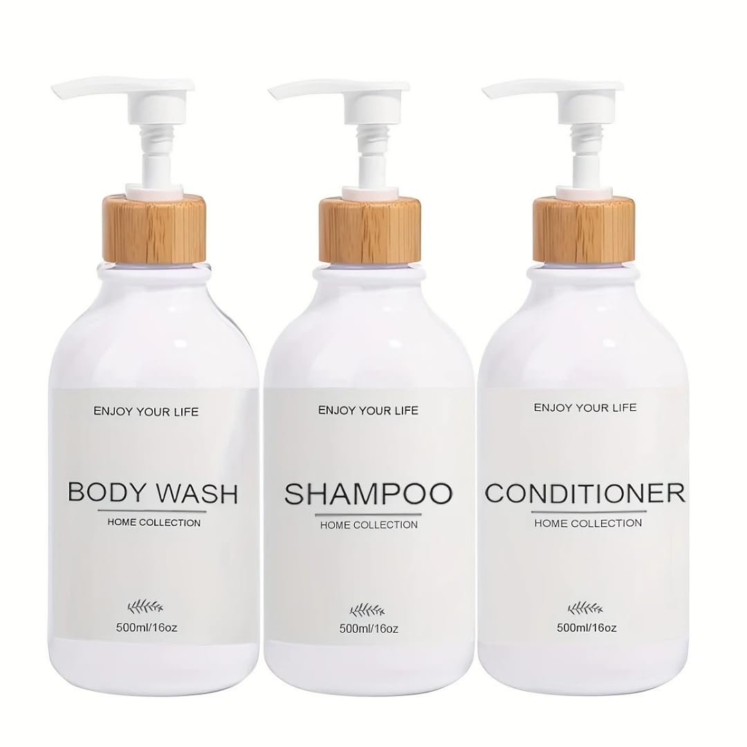 Jolof Store Bathroom Soap Dispenser Set | 3 Refillable 500ml Bottles