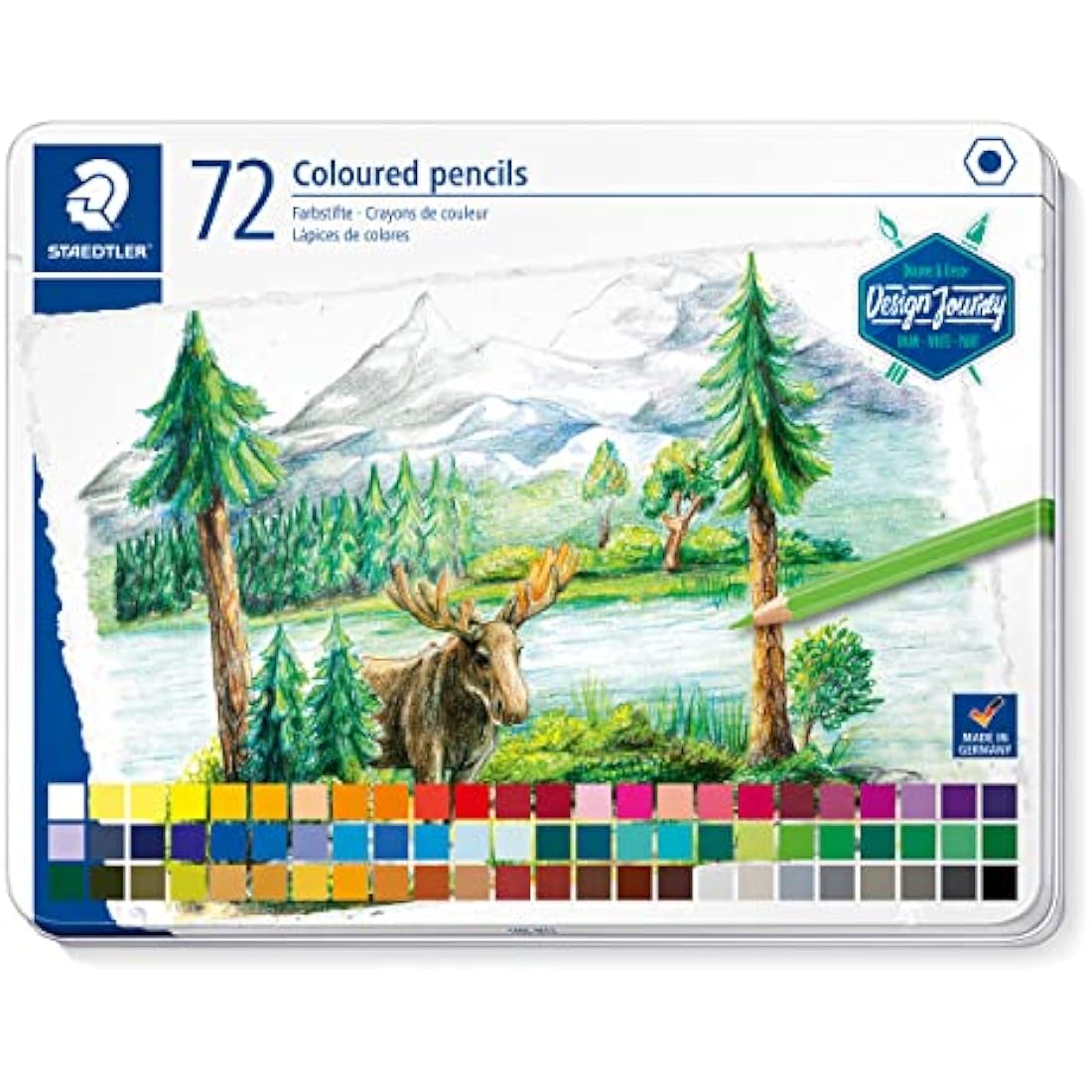 Staedtler Design Journey Colouring Pencils | Artist Drawing Set - 72 Tin