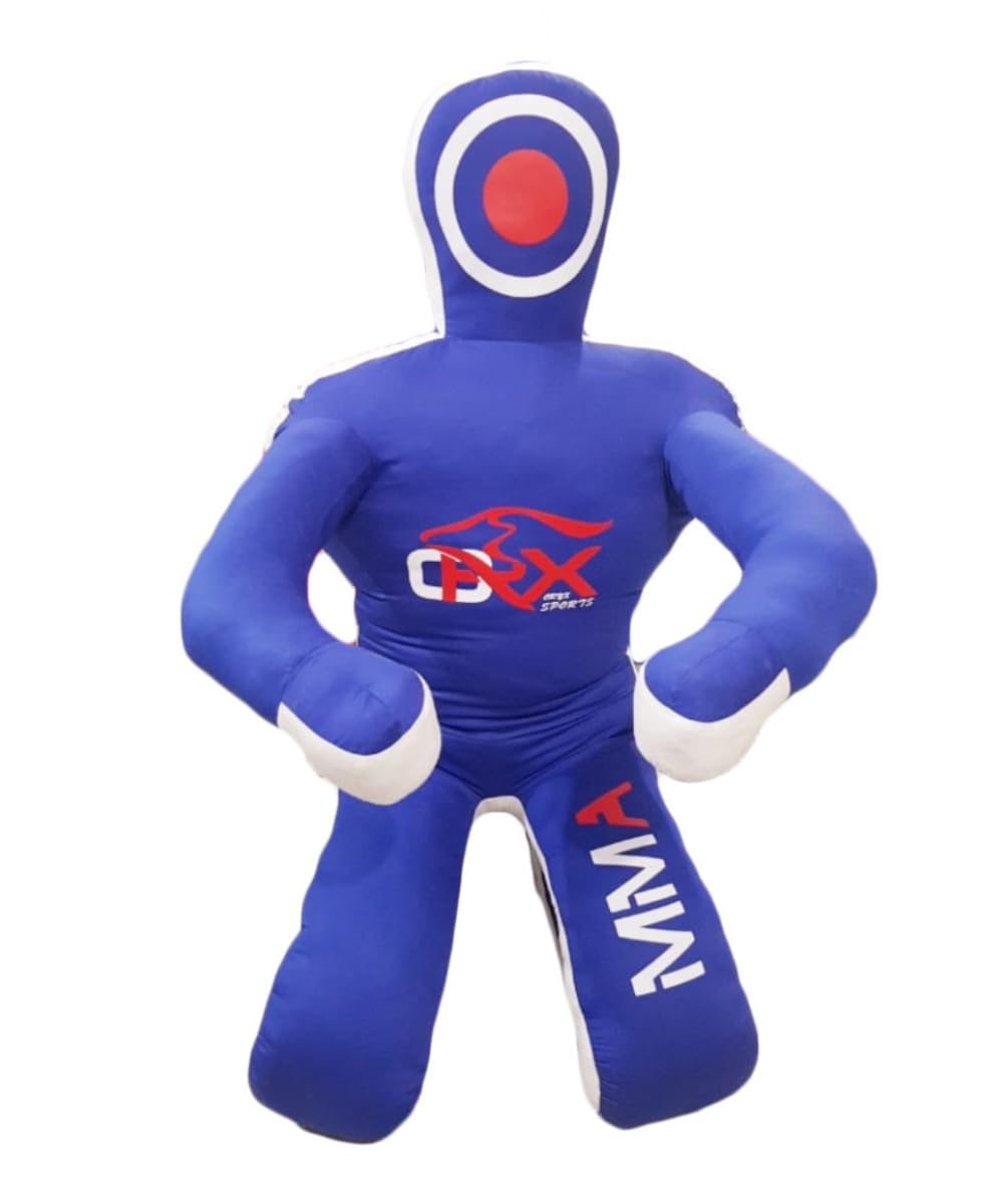 MMA Grappling Dummy | 47" Blue Canvas BJJ Wrestling Bag