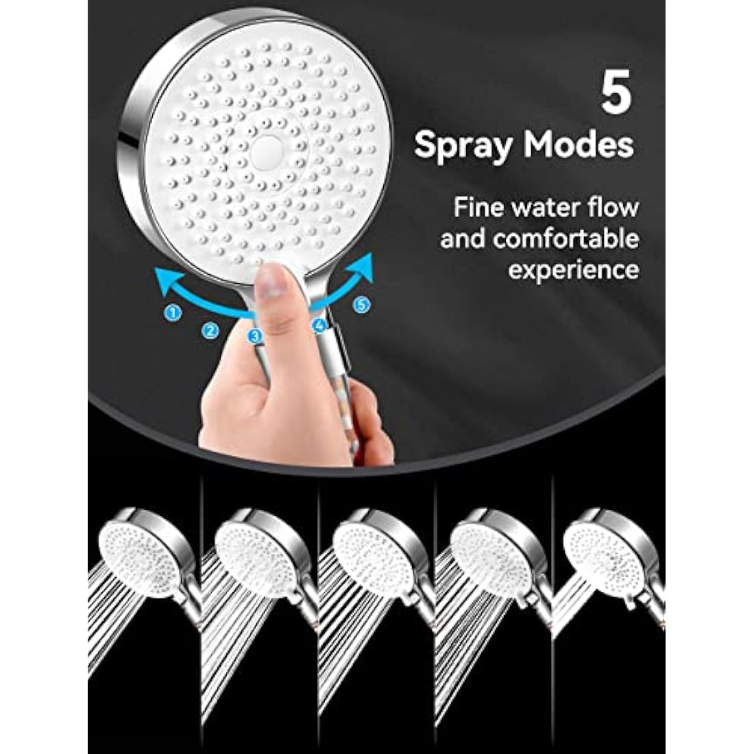 Magichome High Pressure Filter Shower Head with 2M Hose | 5 Modes