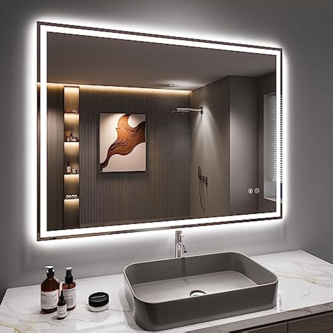 Dripex Bluetooth LED Bathroom Mirror | Anti-Fog with Shaver Socket