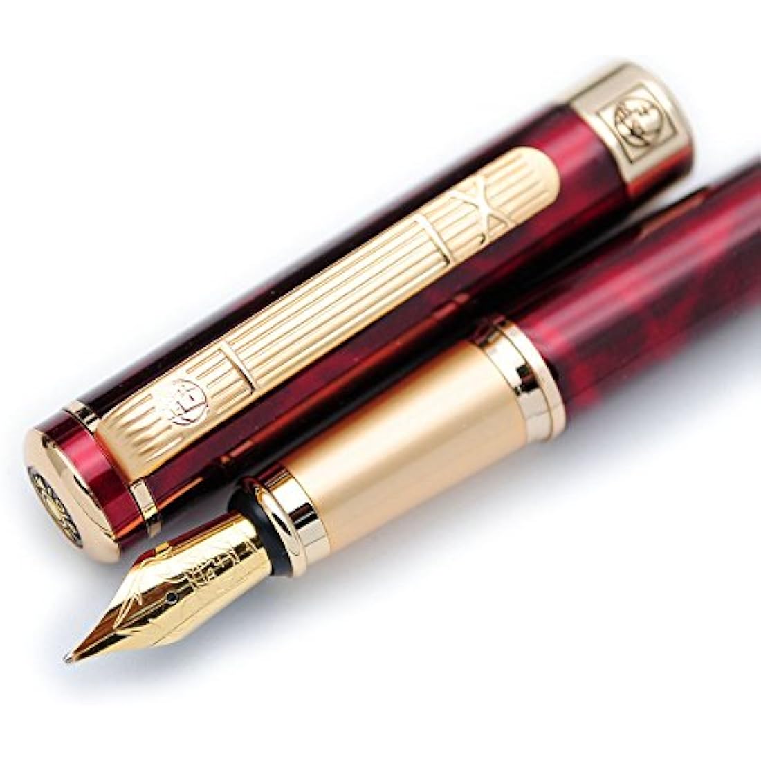 Picasso 902 Gentleman Fountain Pen – Carnelian Red with Medium Nib