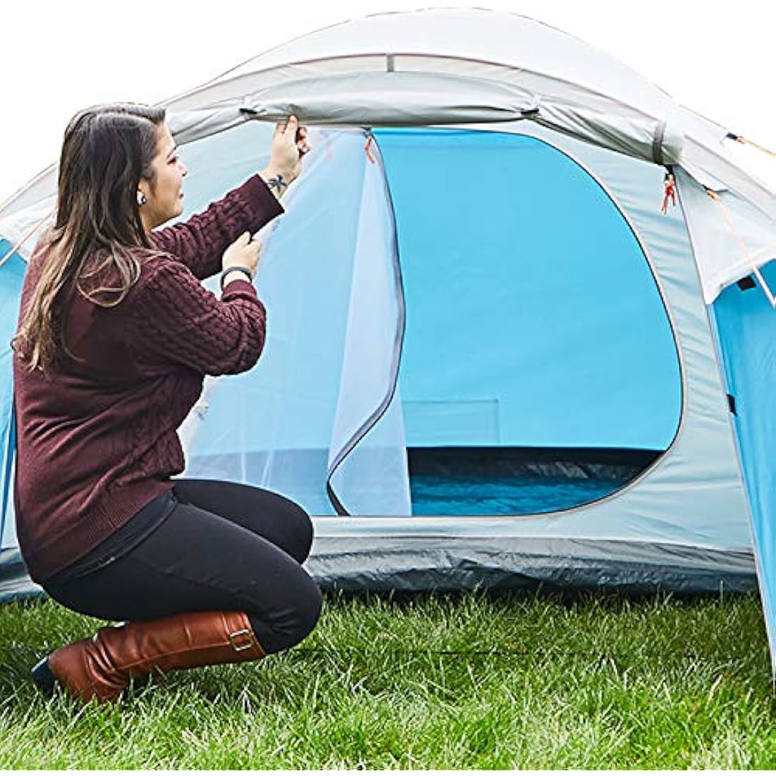 SAFACUS 4-Person Dome Camping Tent | Waterproof Double Layer Family Tent