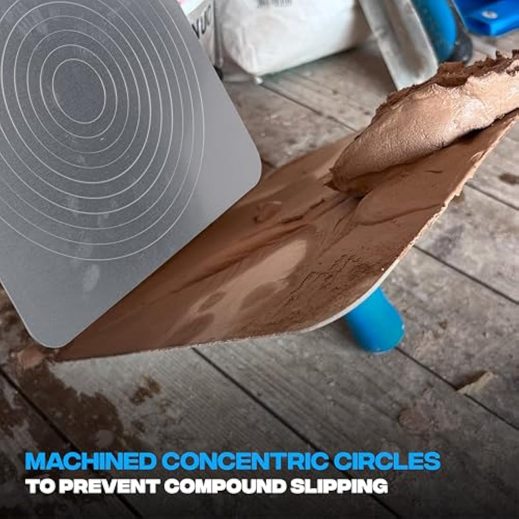 OX Pro Plastering Hawk – 13" x 13" Tempered Aluminium with Soft Grip