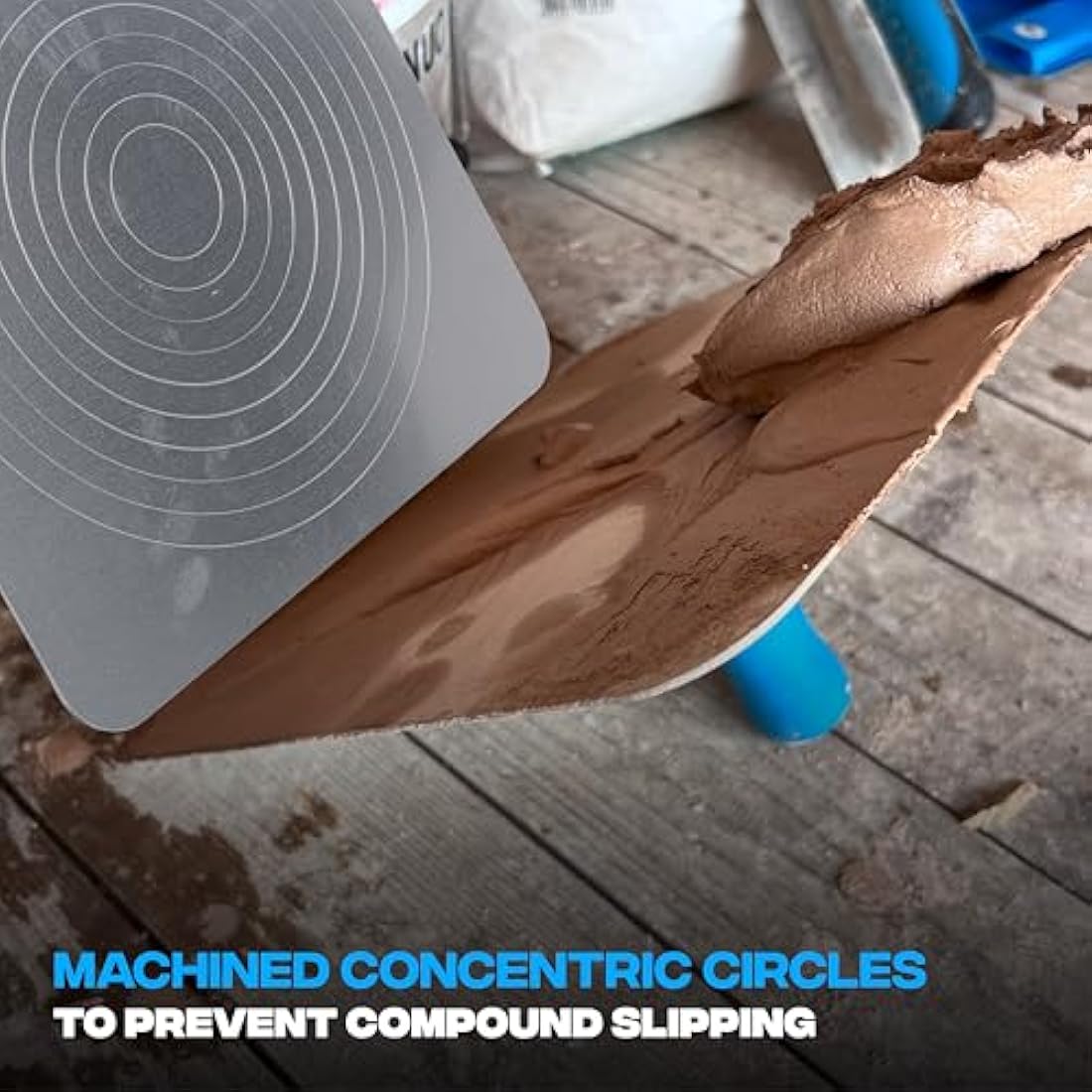 OX Pro Plastering Hawk – 13" x 13" Tempered Aluminium with Soft Grip